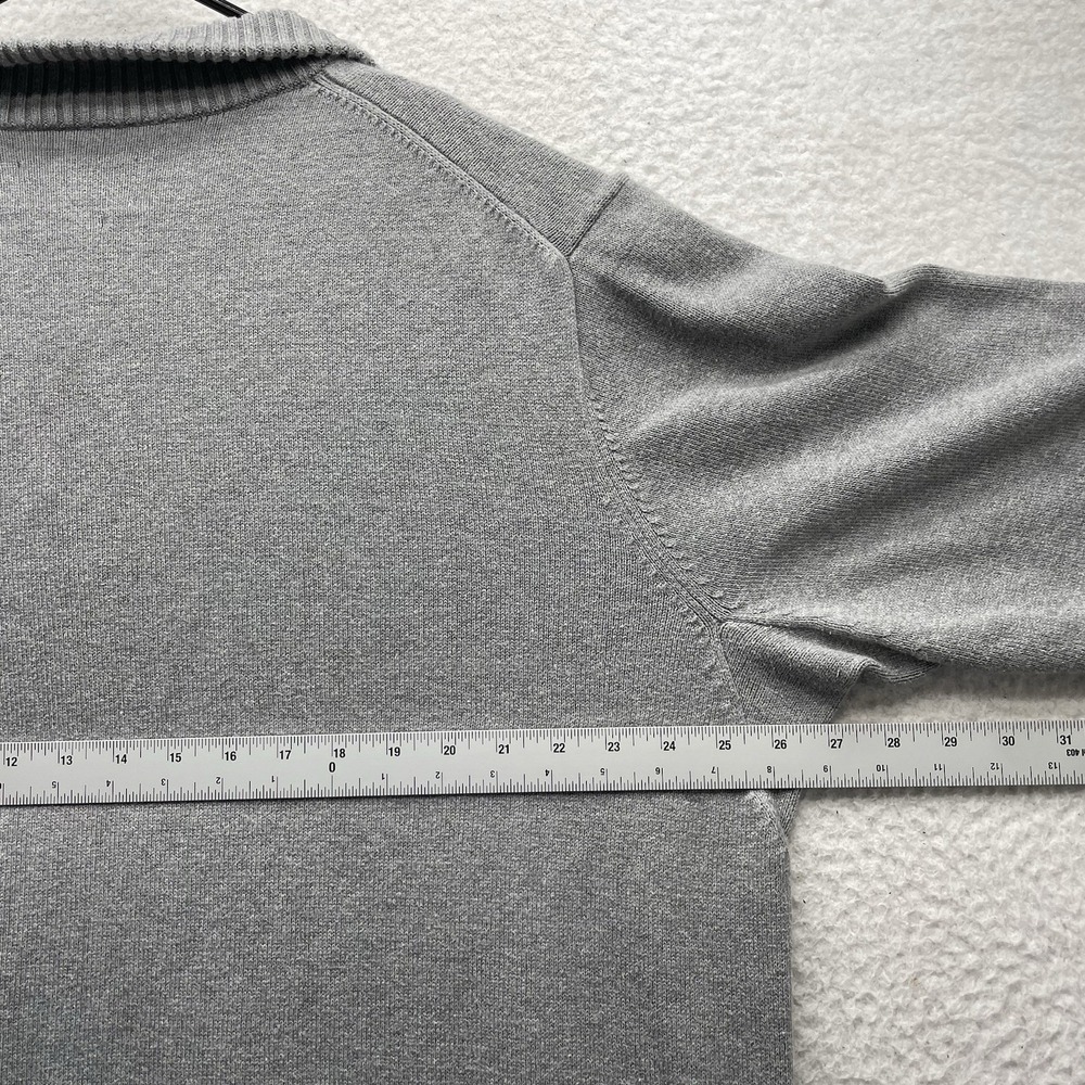 Duluth Trading Sweater Mens XL Gray 1/4 Zip Cotton Blend Pullover Mock Neck Warm - Picture 7 of 9